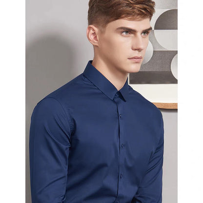 Korean Style Slim-fitting Iron-free Business Clothing White Shirt