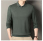 New Men's Vertical Stripes Solid Color T-shirt Bottoming Shirt