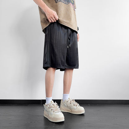 American Ice Silk Cargo Shorts Men's Summer Loose Casual Quick-drying