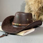Leather Retro Ethnic Style Western Denim Hat