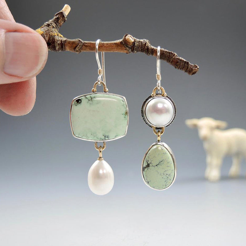 Retro Geometric Enamel Personalized Earrings