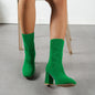 New Knitted Round Head Sleeve High Heel Socks Boots