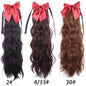 Red Bow Ponytail Wig Women''s Long Hair Ribbon Wig Ponytail