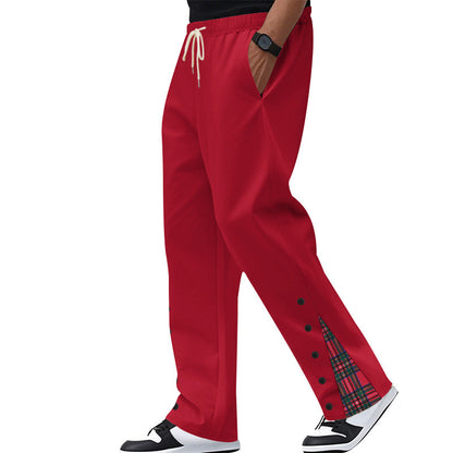 Contrast Color Drawstring No Fly Straight Track Sweatpants