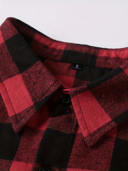 Teenage Men's Checked Long-sleeved Casual Shirt