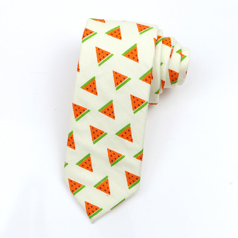 Korean Style Narrow Men's Clothing Cotton Tie