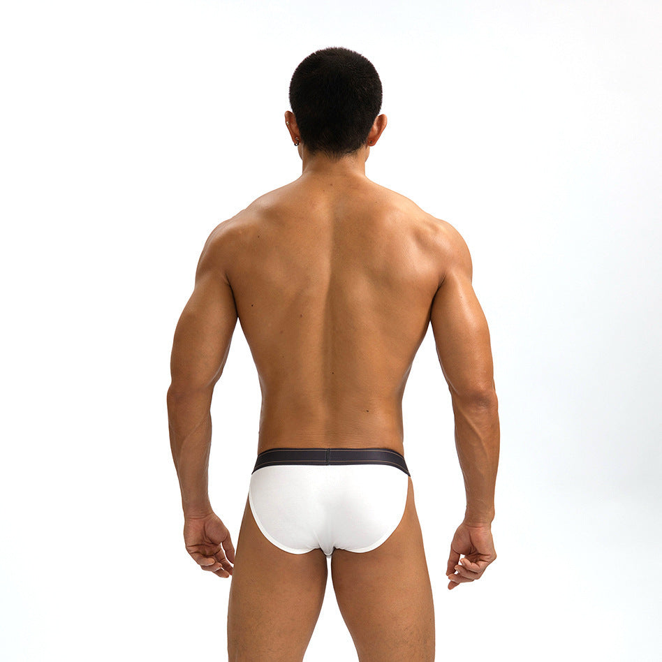 Single Layer High Fork Thin U Convex Men's Briefs Sexy Low Waist