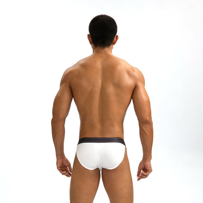 Single Layer High Fork Thin U Convex Men's Briefs Sexy Low Waist