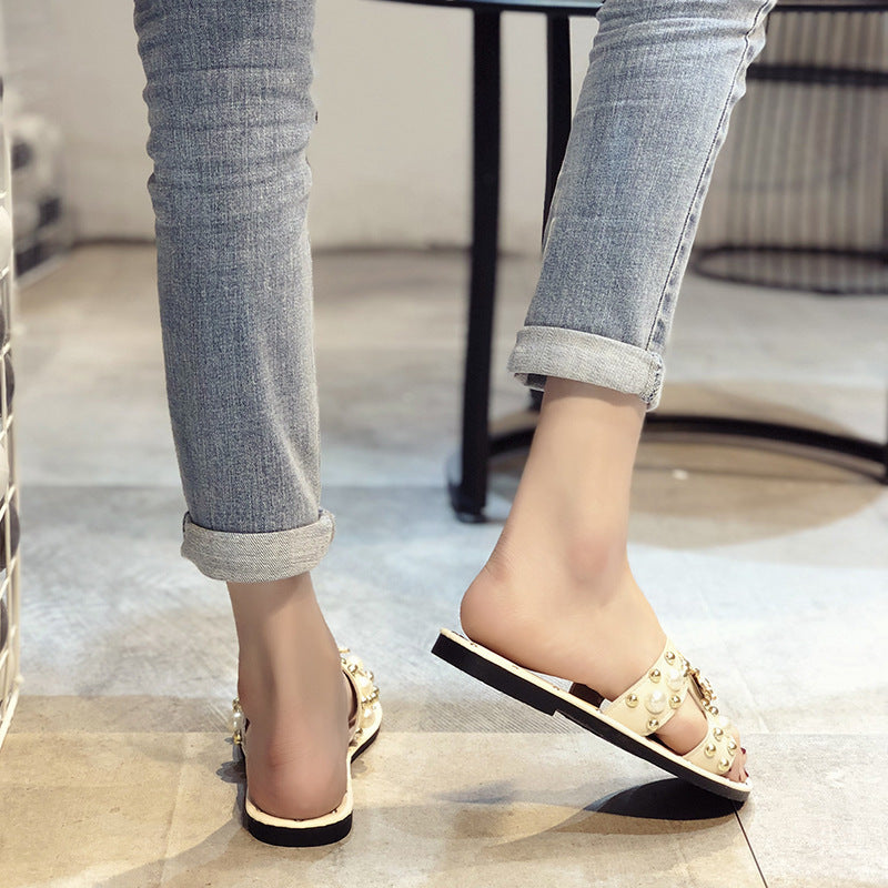 Pearl bow beach shoes