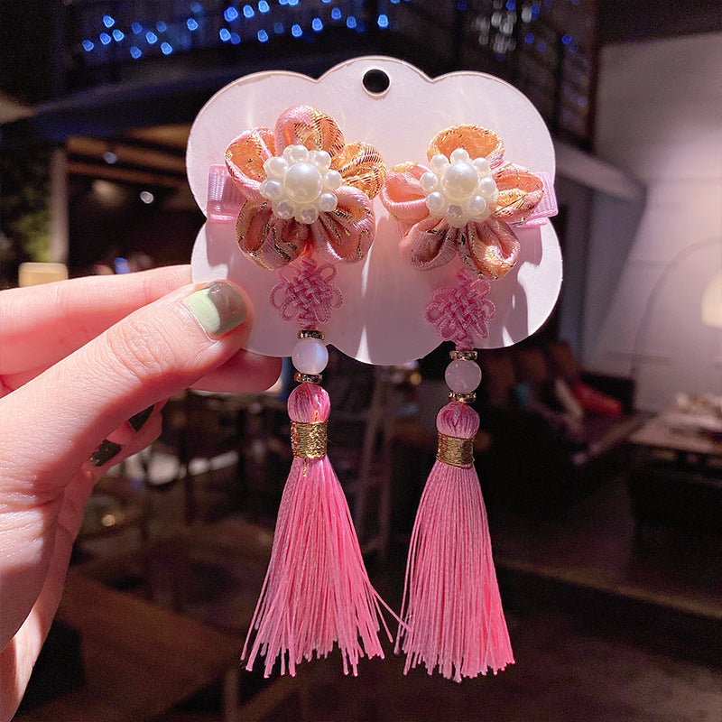 Girl costume fringe stepping Chinese style hairpin