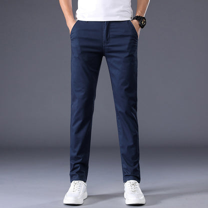 Men's Solid Color Casual Pants Korean Style Straight Trousers