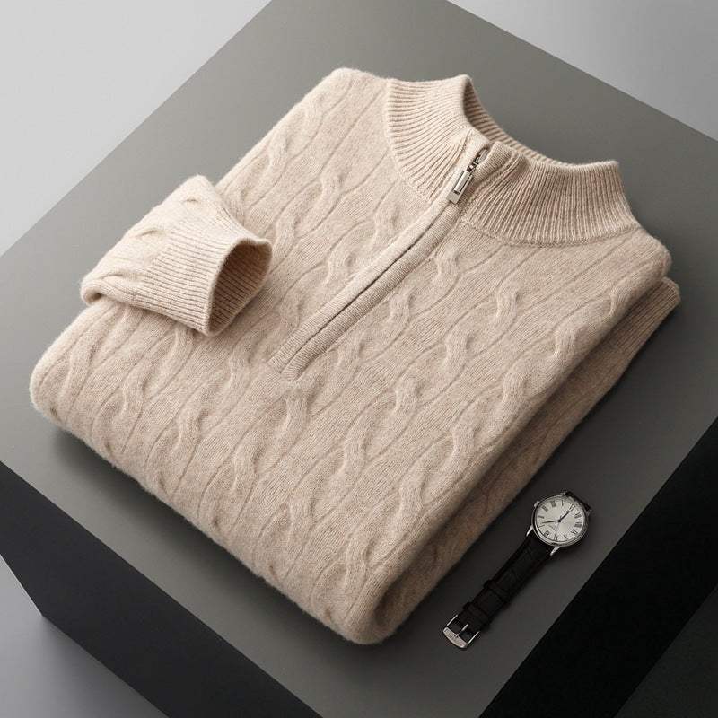 Jacquard Double-strand Thickened Long-sleeved Sweater