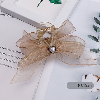 Mesh Bow Hairpin Female Disc Hair Grabbing Clip