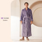 Extended Autumn And Winter Coral Fleece Bathrobe