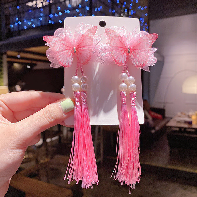 Girl costume fringe stepping Chinese style hairpin