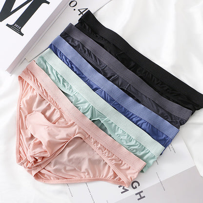 Low Waist Briefs Underwear Ice Silk Men's Sexy Panties