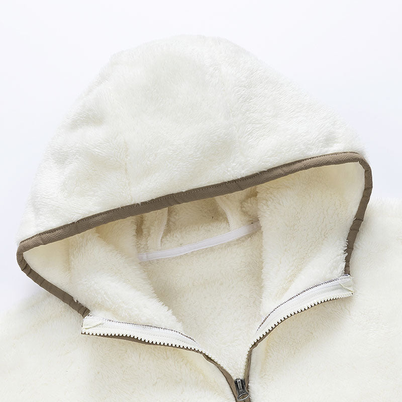 Winter Coral Fleece Heavy Velvet Thickened Zipper Cardigan Plus Size Pajamas Suit