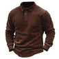 Retro Solid Color Corduroy Polo Collar Long Sleeve Sweatshirt