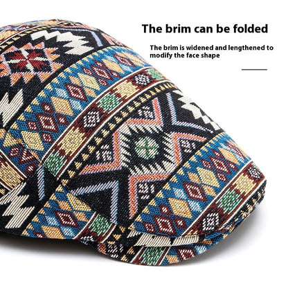 Ethnic Style Beret Leisure Jacquard Hat