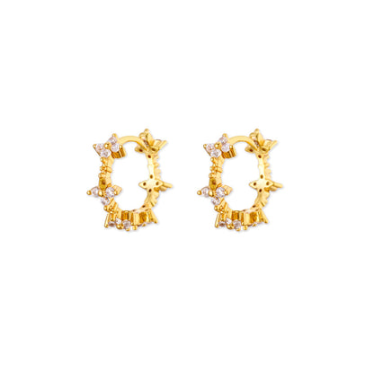 Exquisite Geometric Inlaid Zircon Earrings