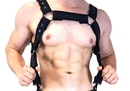 Men's Removable Big Bag Adjustable Leather Underpants