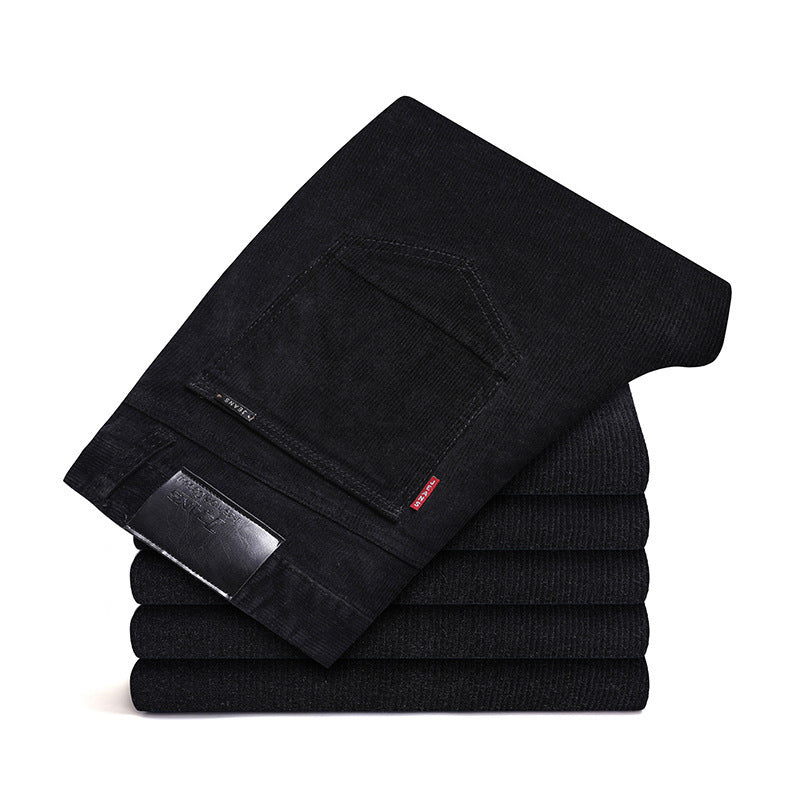 Straight Slim-Fit Corduroy Keep Warm Outerwear Corduroy Trousers