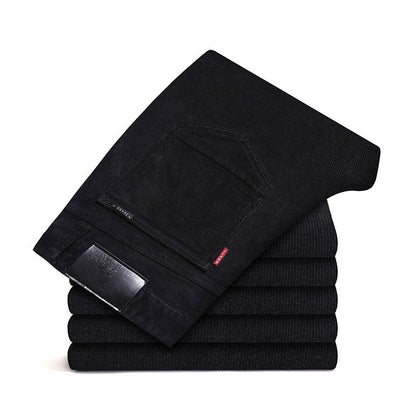 Straight Slim-Fit Corduroy Keep Warm Outerwear Corduroy Trousers