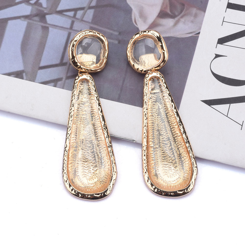 Personality Retro Long Unique Geometric Resin Earrings