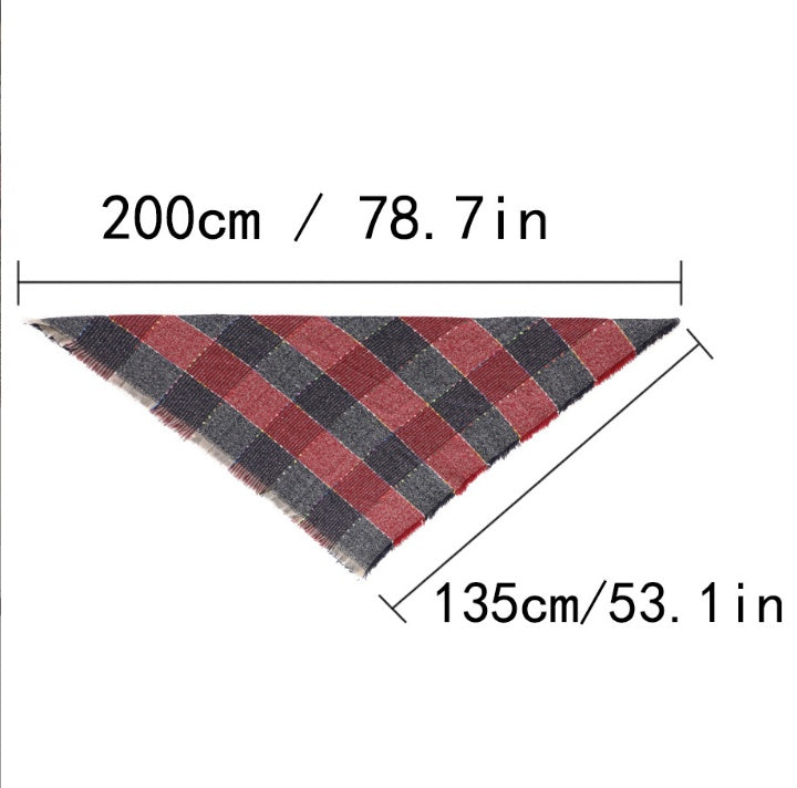 Women's Cashmere Plaid All-match Thick Warm Scarf