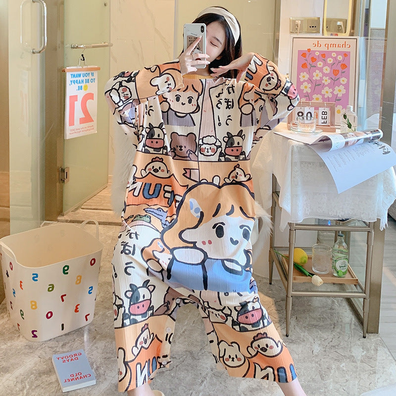 New Long-sleeved One-piece Pajamas For Women