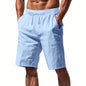 Men's Beach Pants Loose Casual Linen Solid Color Shorts