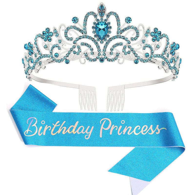Birthday Party Crown Shoulder Strap Girl Princess Strap Suit