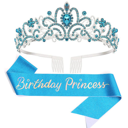 Birthday Party Crown Shoulder Strap Girl Princess Strap Suit