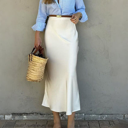 European And American Fashion Style Solid Color Sheath Skirt
