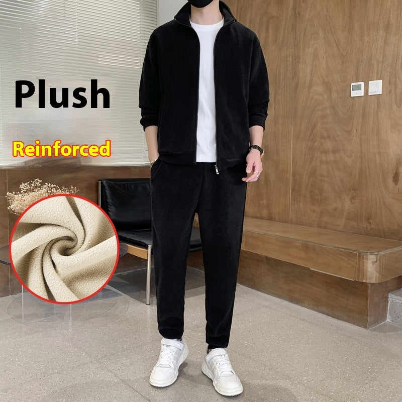 Men's Sports Leisure Warm Cardigan Suit