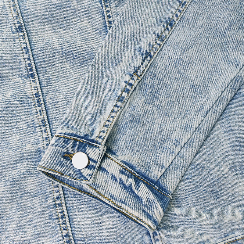 Men's Shirt Denim Shirt Jacket Trendy Simple All-match Slimming Slim Fit Polo Collar Jacket