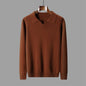 New Polo Collar Knitted Long Sleeve Sweater Male