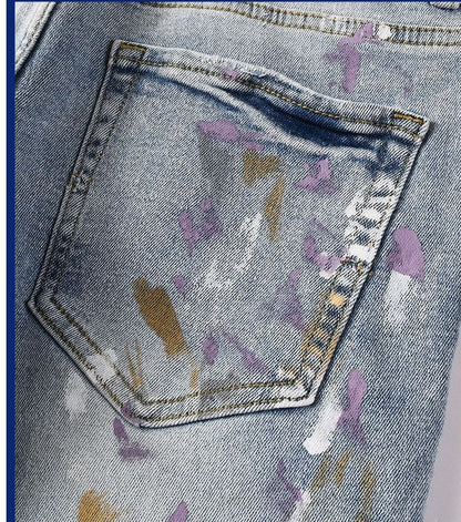 Ripped Jeans Men's Slim Fit Light Blue