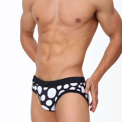 Men's Triangle Printed Swimming Trunks With Cups