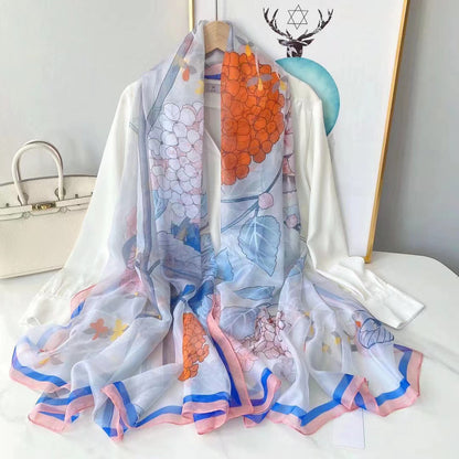 Yourou China Rose Printed Scarf