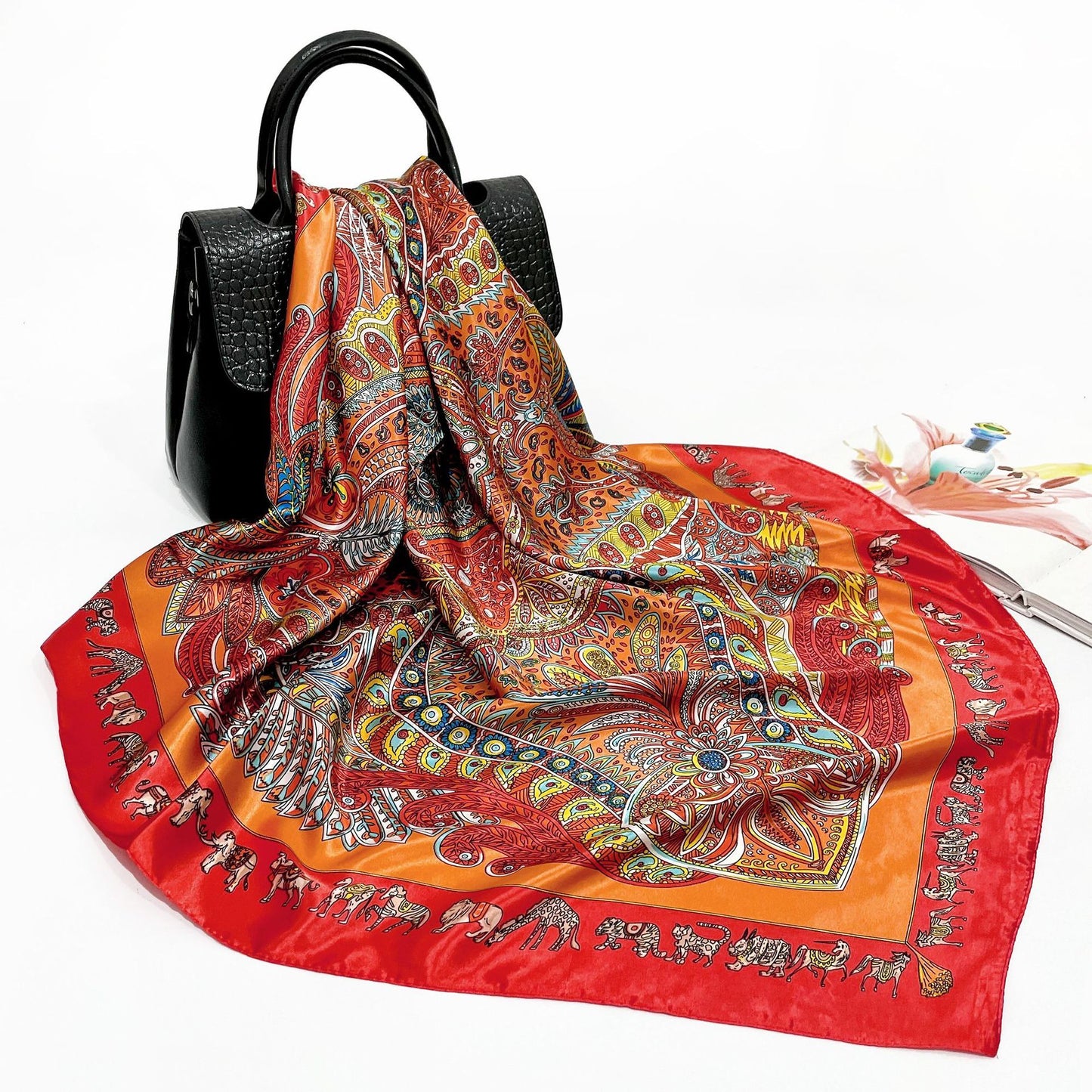 Spring And Autumn New 90cm Silk Scarf Silk Square