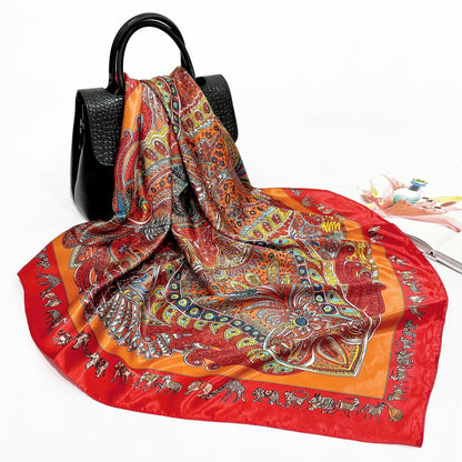 Spring And Autumn New 90cm Silk Scarf Silk Square