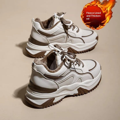 Fashionable Thick-soled Lightweight Women's Athletic Casual Shoes With Soft Soles