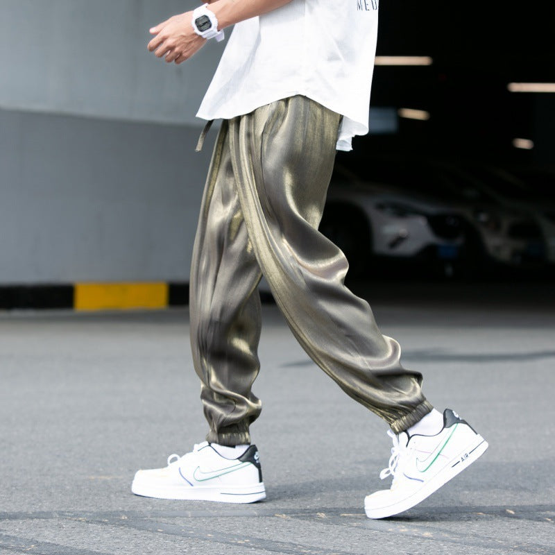 Summer New Ice Silk Ultra-thin Cloud Pants Casual Fairy Cropped Pants