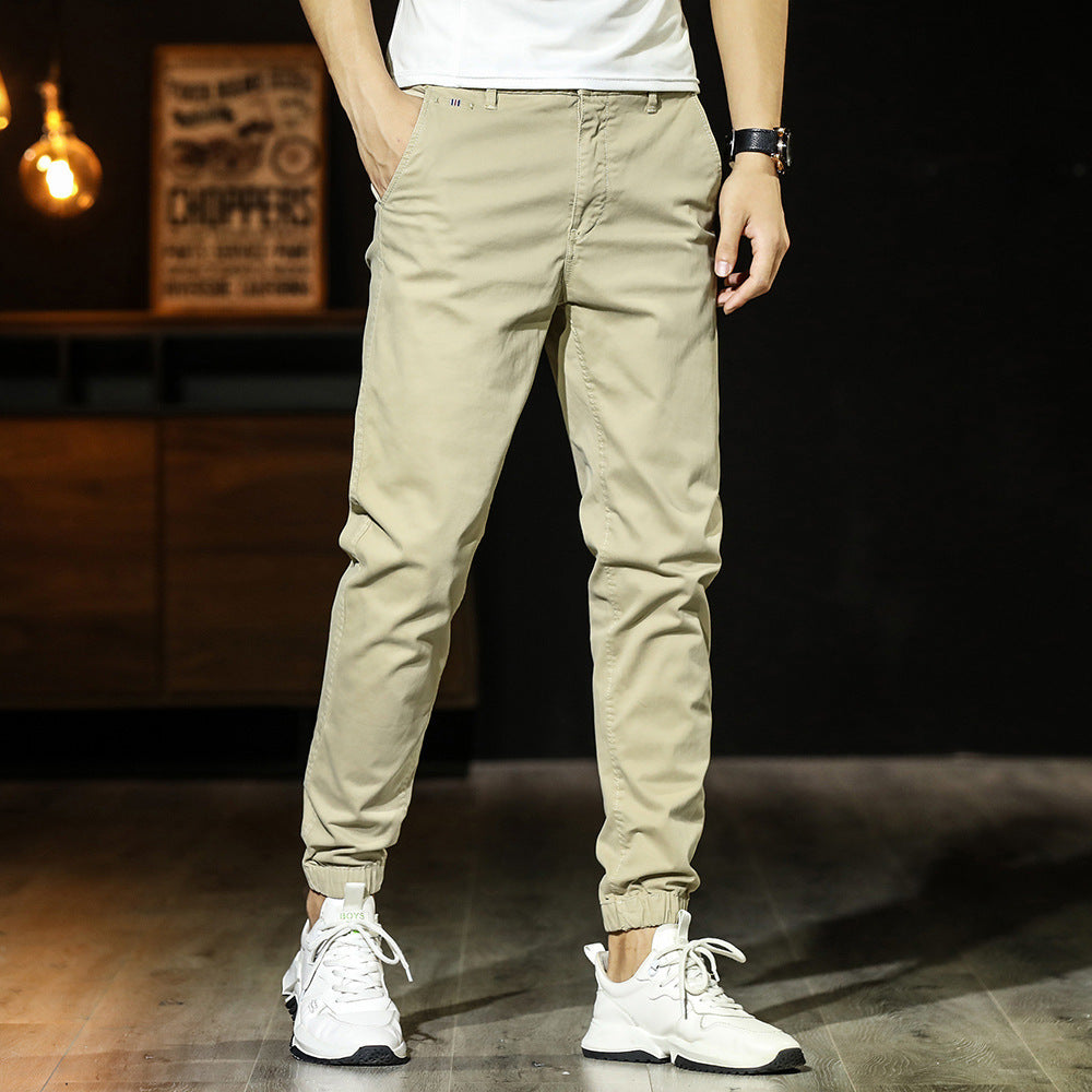 Men's Simplicity Color Versatile Loose Ankle-tied Casual Pants