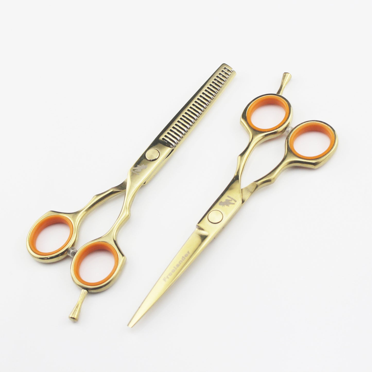 5.5 Inch Golden Symmetrical Handle Thinning Hairdressing Scissors