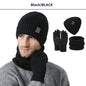 Winter New Thickened Men's Hat Scarf Gloves Three-piece Set