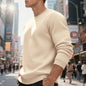 Fleece-lined Crew Neck Sweater Male Loose Casual Top