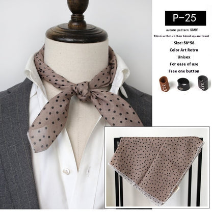 All-matching Men's Scarf Thin Youth Silk Scarf