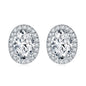 S925 Sterling Silver Zircon Horse Eye Egg-shaped Ear Studs High-grade